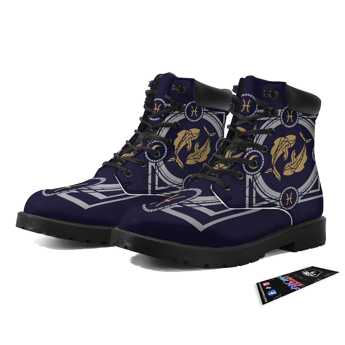 Pisces Sign Horoscope Print Boots-grizzshop