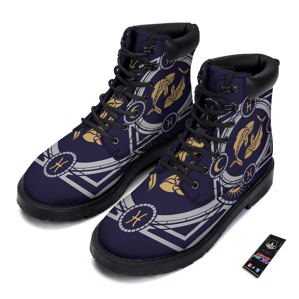 Pisces Sign Horoscope Print Boots-grizzshop