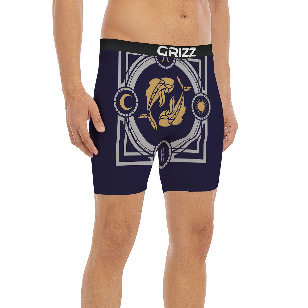 Pisces Sign Horoscope Print Boxer Briefs-grizzshop