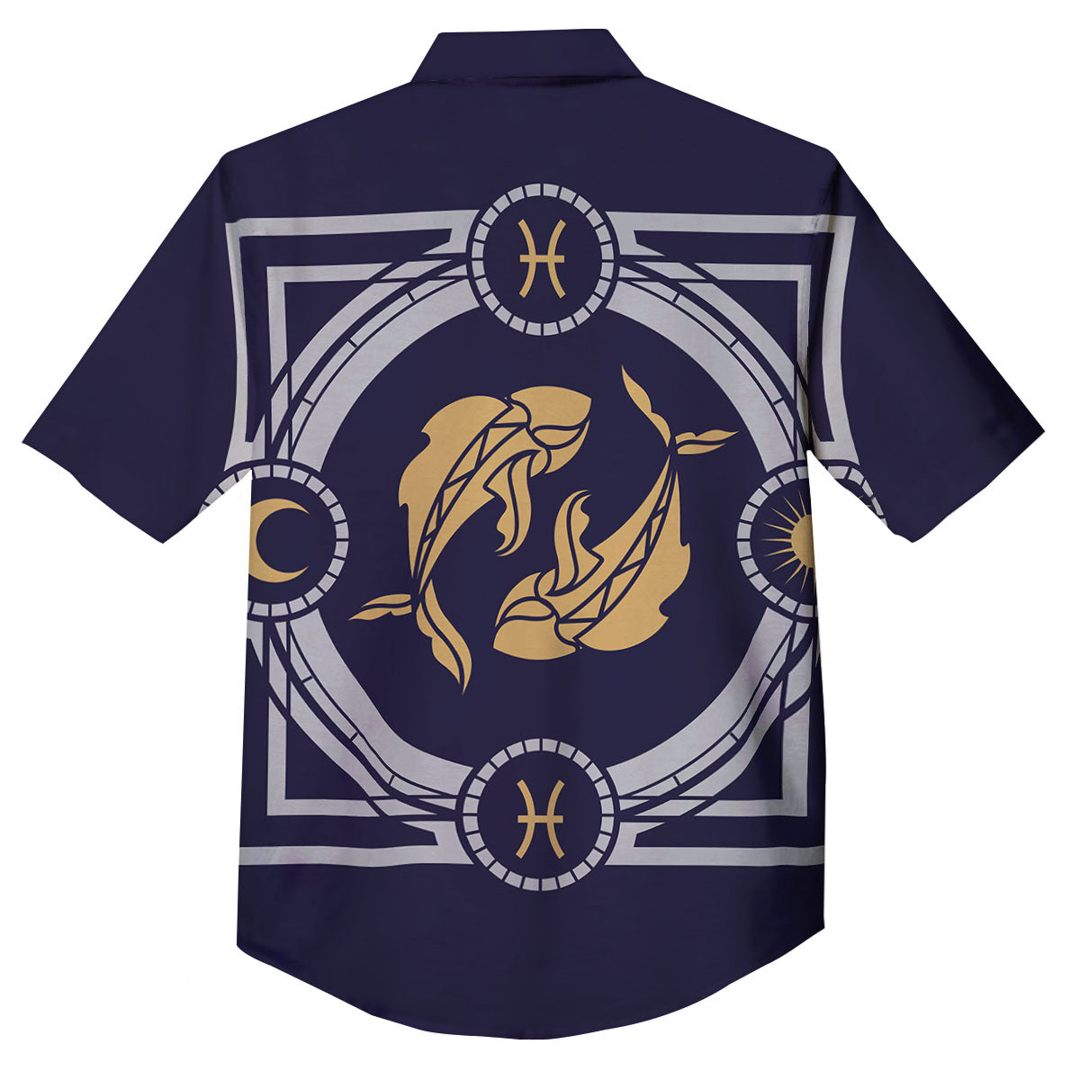 Pisces Sign Horoscope Print Button Up Shirt-grizzshop