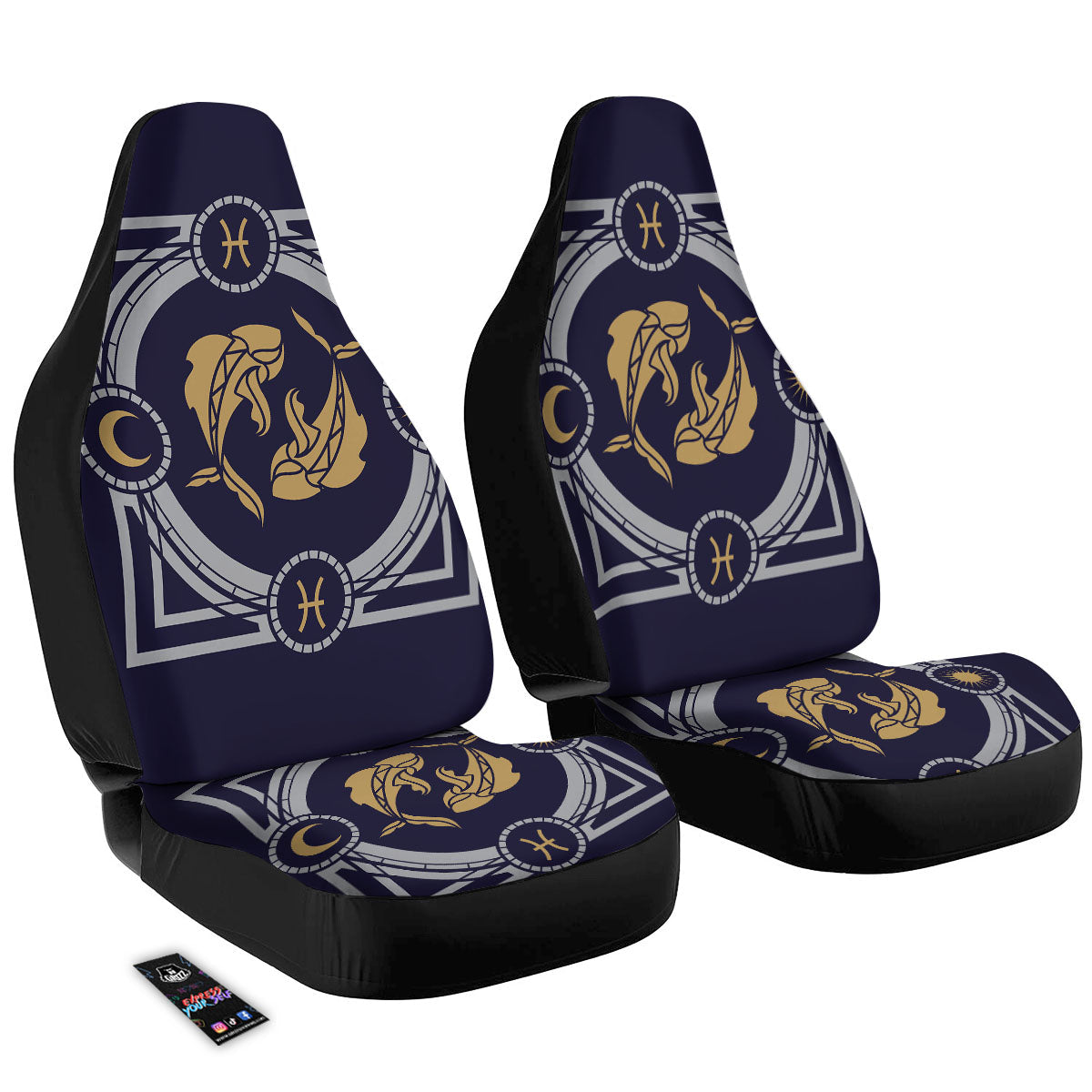 Pisces Sign Horoscope Print Car Seat Covers-grizzshop