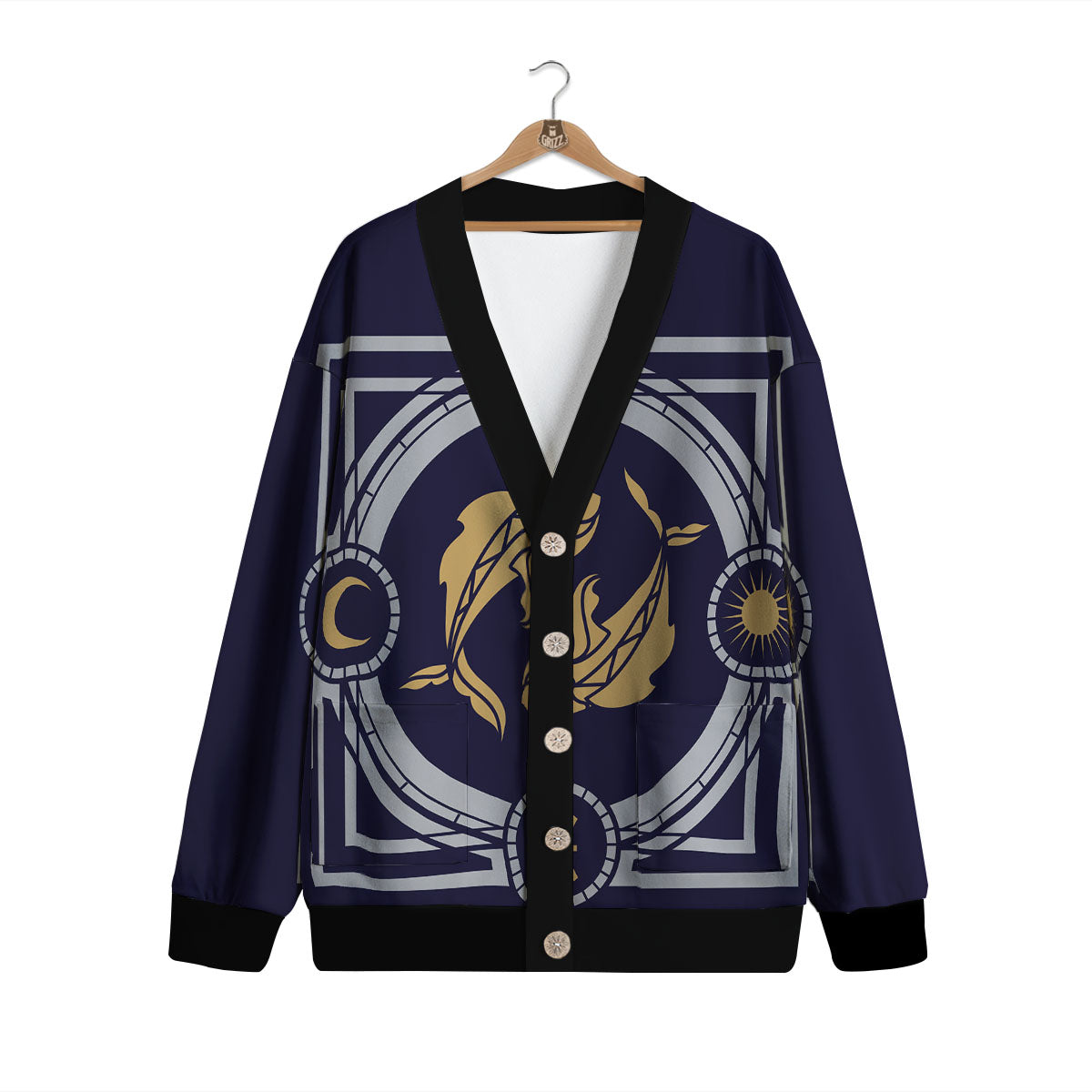 Pisces Sign Horoscope Print Cardigan-grizzshop