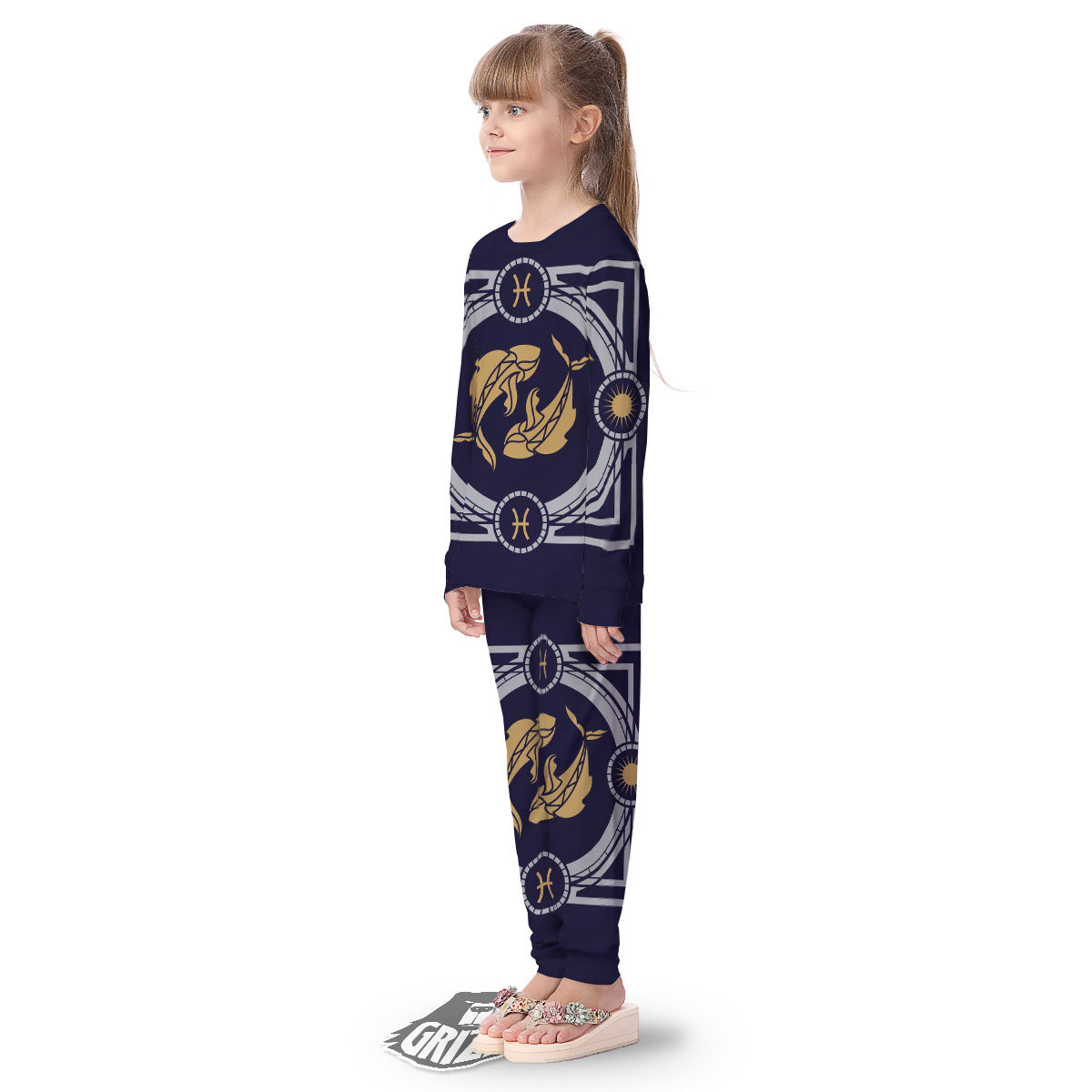 Pisces Sign Horoscope Print Kid's Pajamas-grizzshop