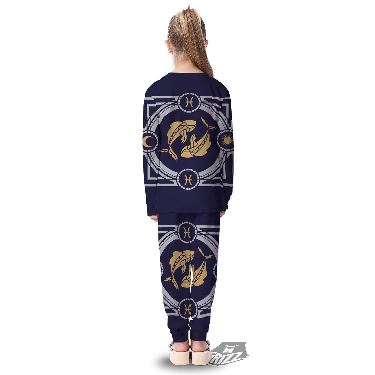 Pisces Sign Horoscope Print Kid's Pajamas-grizzshop