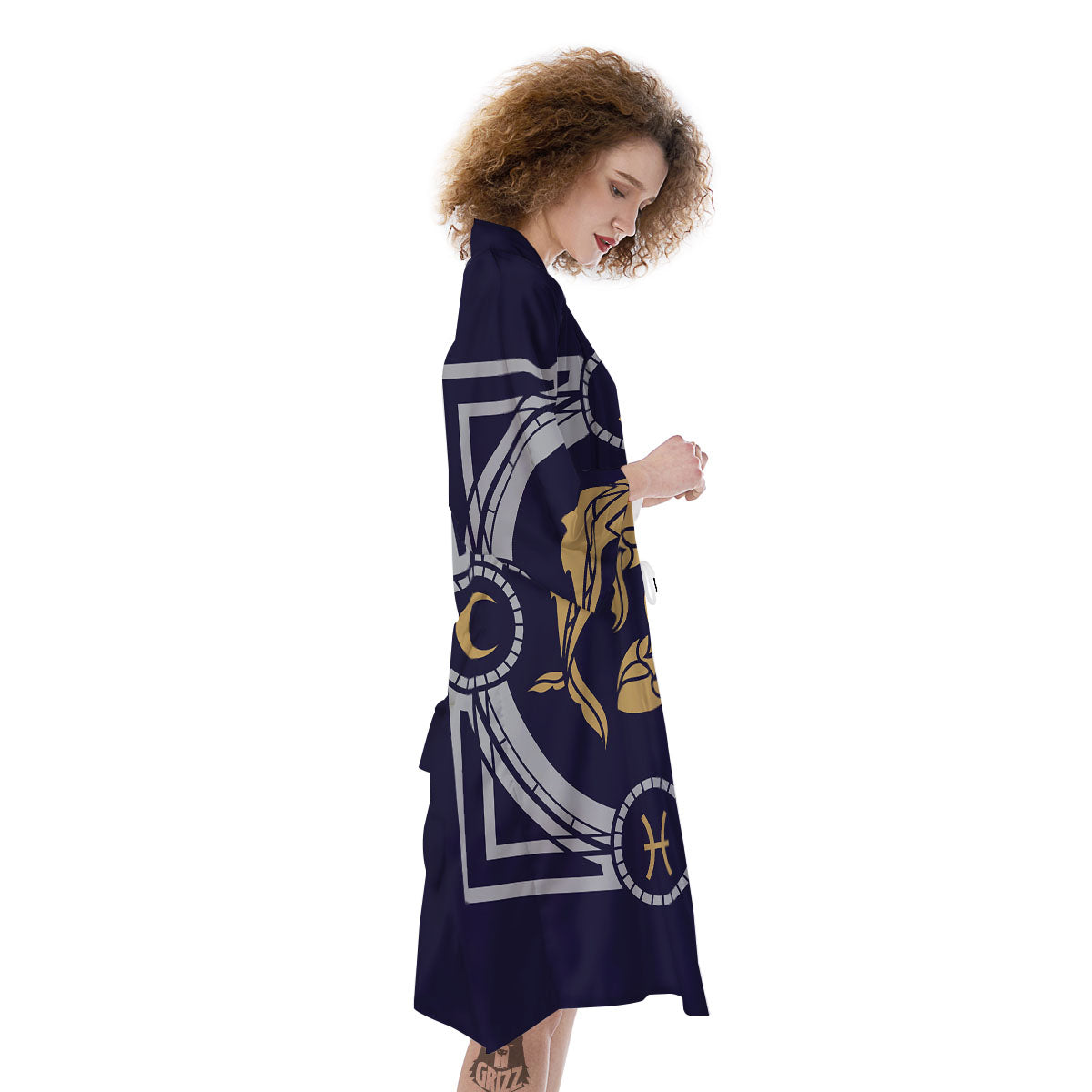 Pisces Sign Horoscope Print Kimono-grizzshop