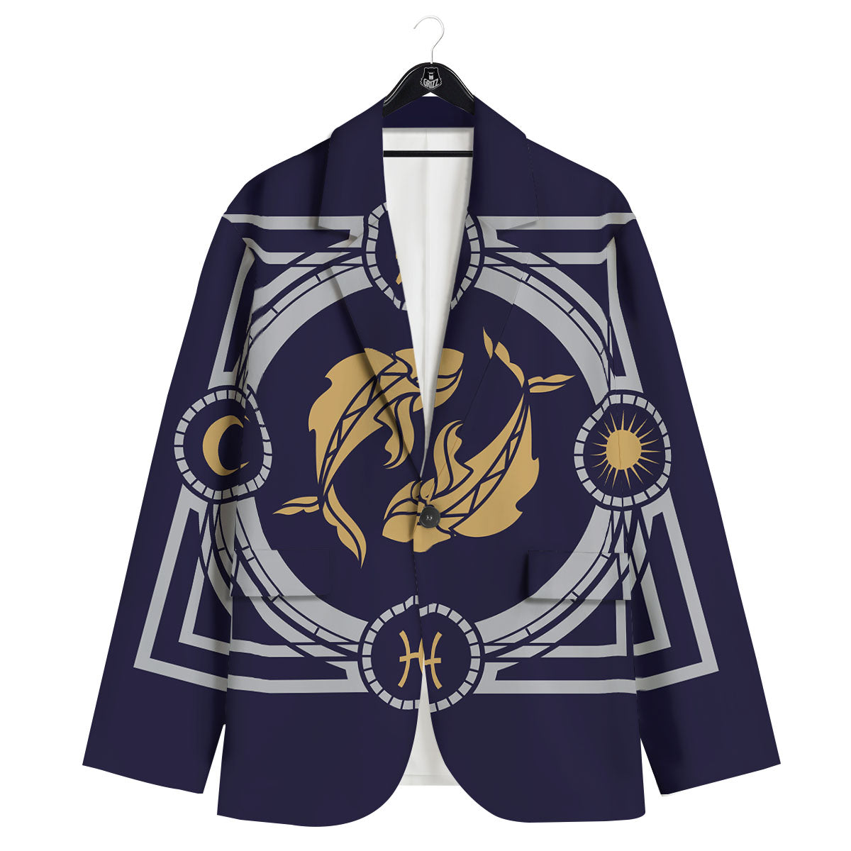 Pisces Sign Horoscope Print Men's Sport Coat-grizzshop
