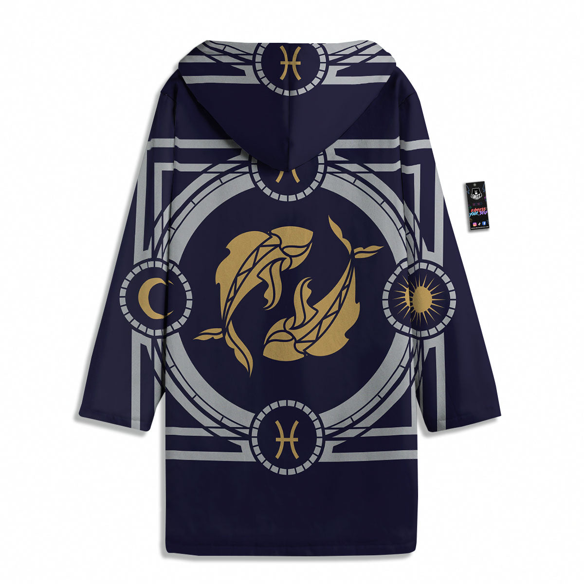 Pisces Sign Horoscope Print Men's Windbreaker Jacket-grizzshop