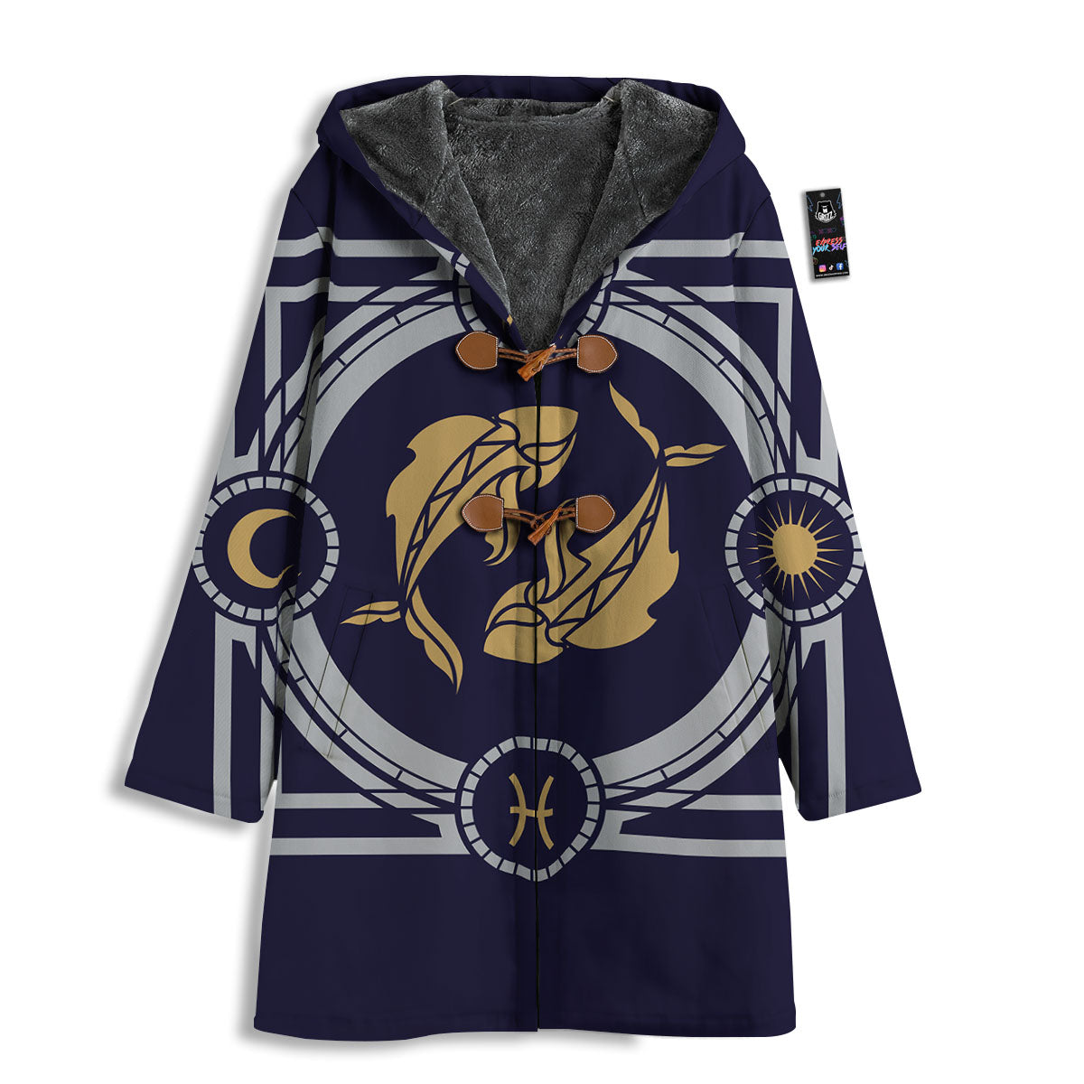 Pisces Sign Horoscope Print Men's Windbreaker Jacket-grizzshop