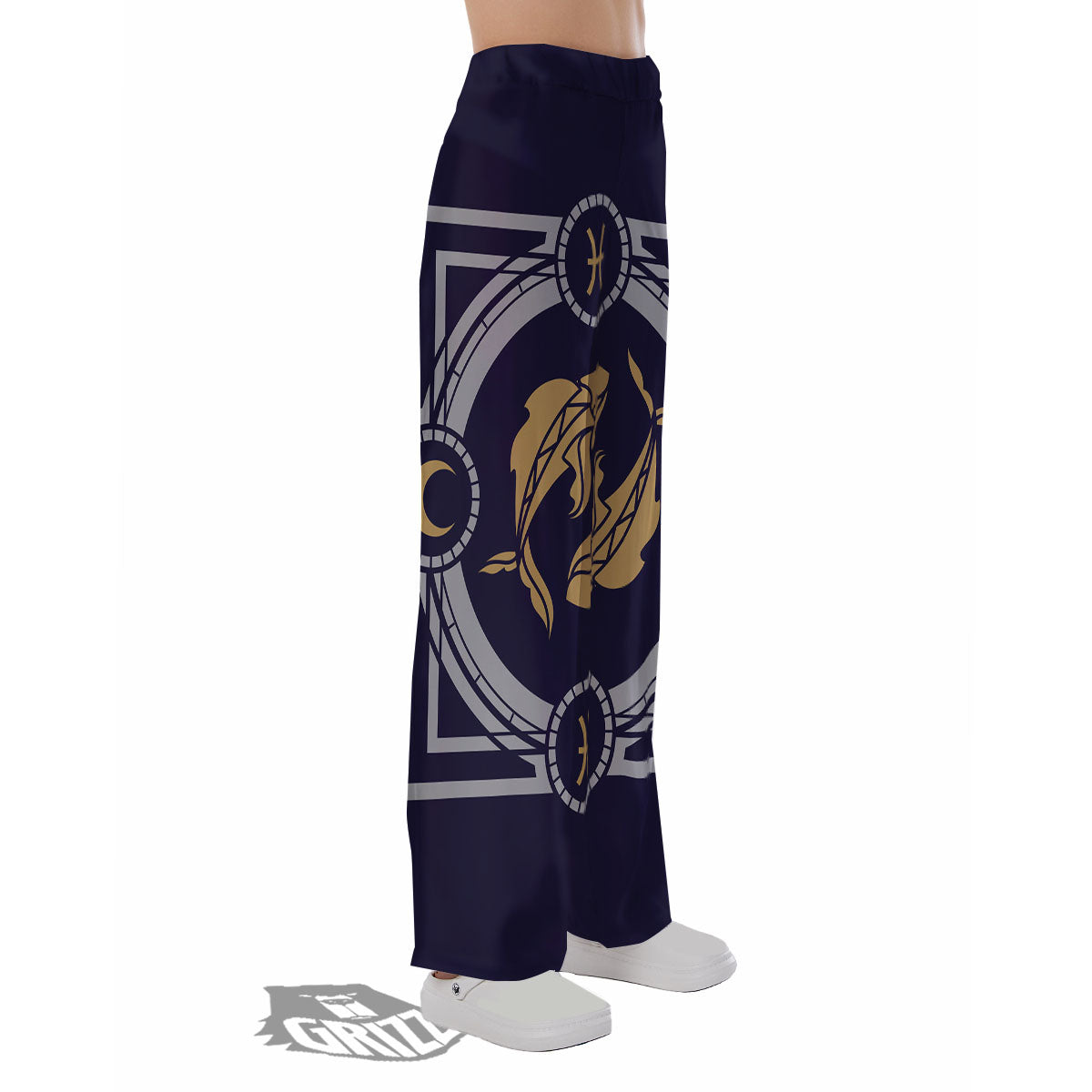 Pisces Sign Horoscope Print Pajama Pants-grizzshop