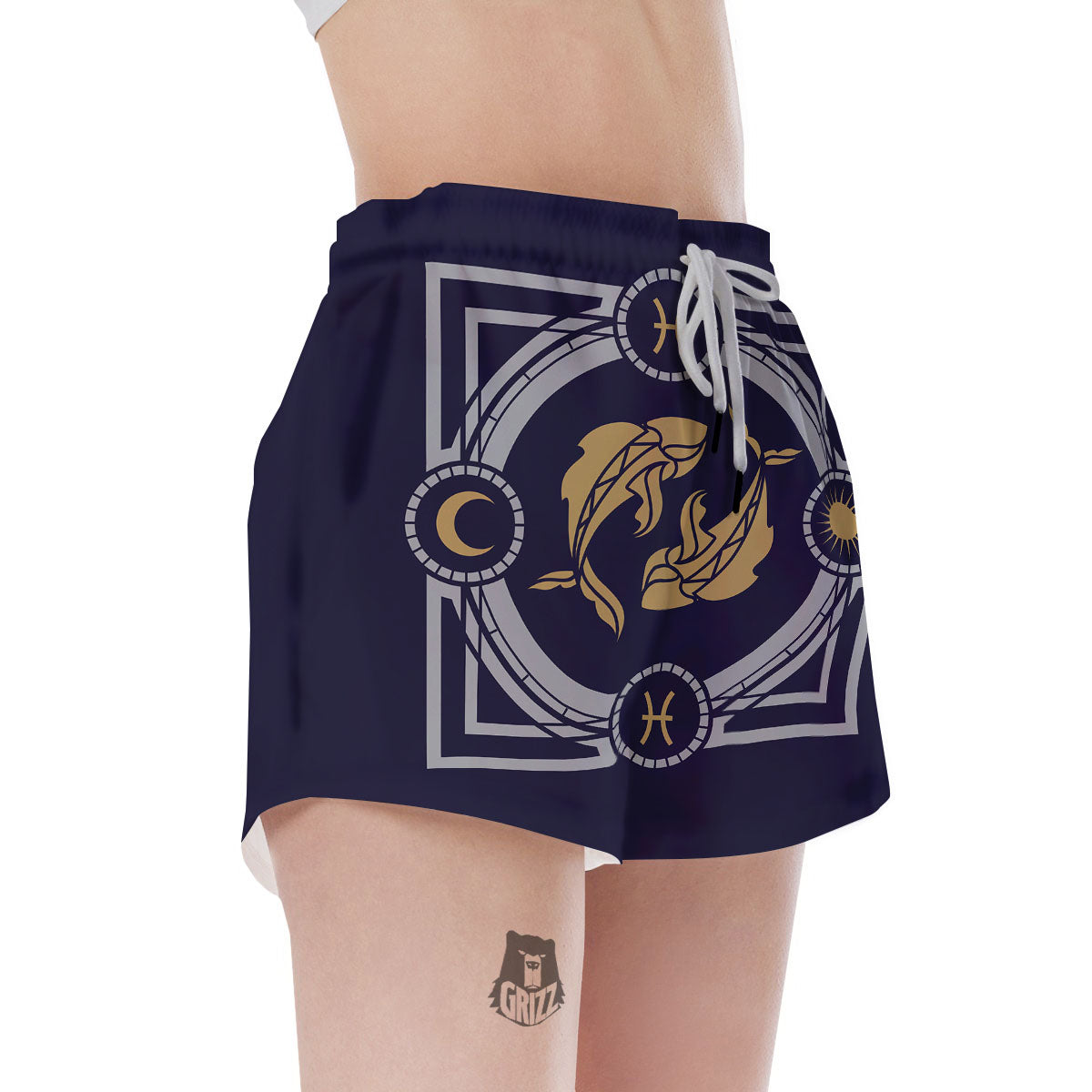 Pisces Sign Horoscope Print Women's Shorts-grizzshop
