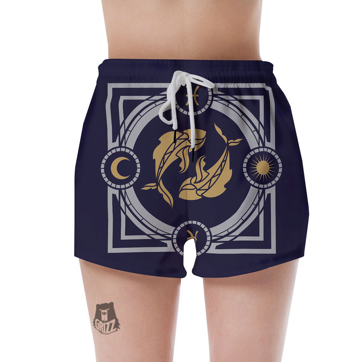 Pisces Sign Horoscope Print Women's Shorts-grizzshop