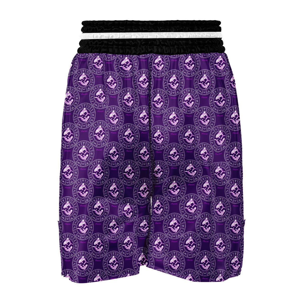 Pisces Zodiac Pattern Print Boxing Shorts-grizzshop