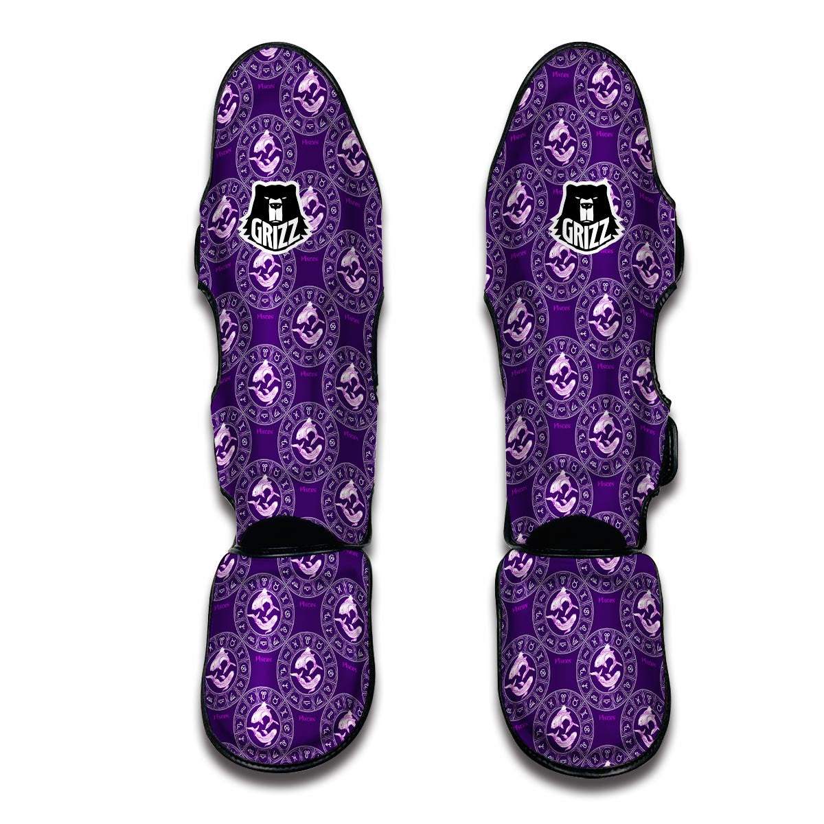 Pisces Zodiac Pattern Print Muay Thai Shin Guards-grizzshop