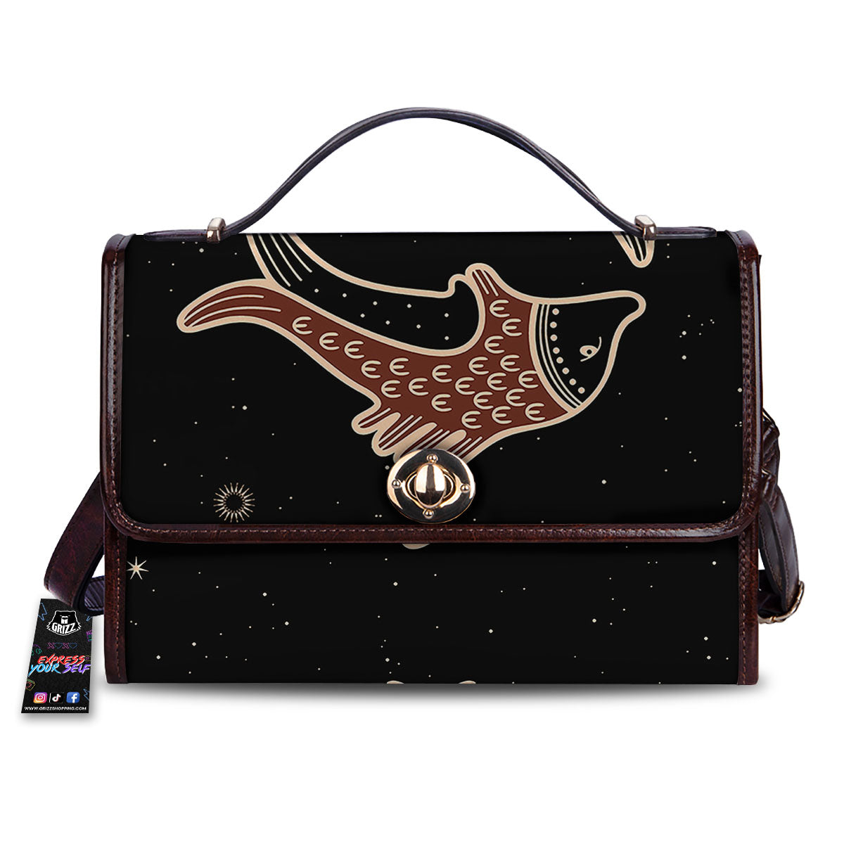 Pisces Constellation Print Women's Satchel Bag