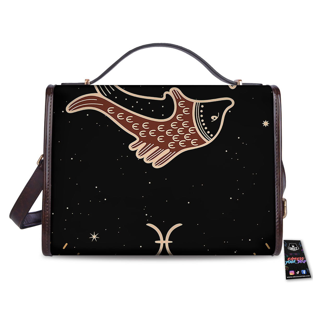 Pisces Constellation Print Women's Satchel Bag