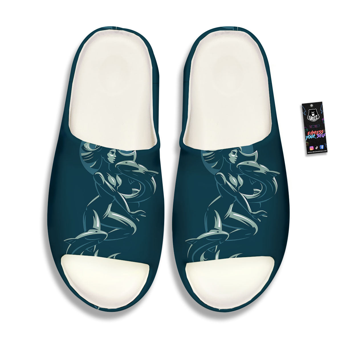 Pisces Sign Astrology Print Sandals-grizzshop