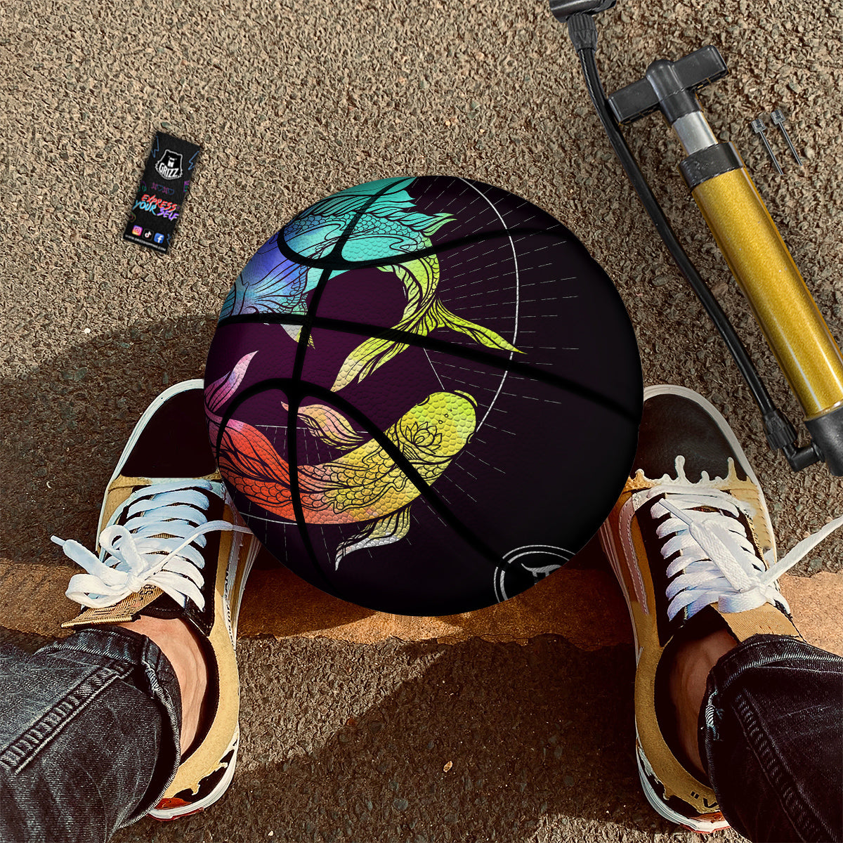 Pisces Sign Colorful Print Basketball
