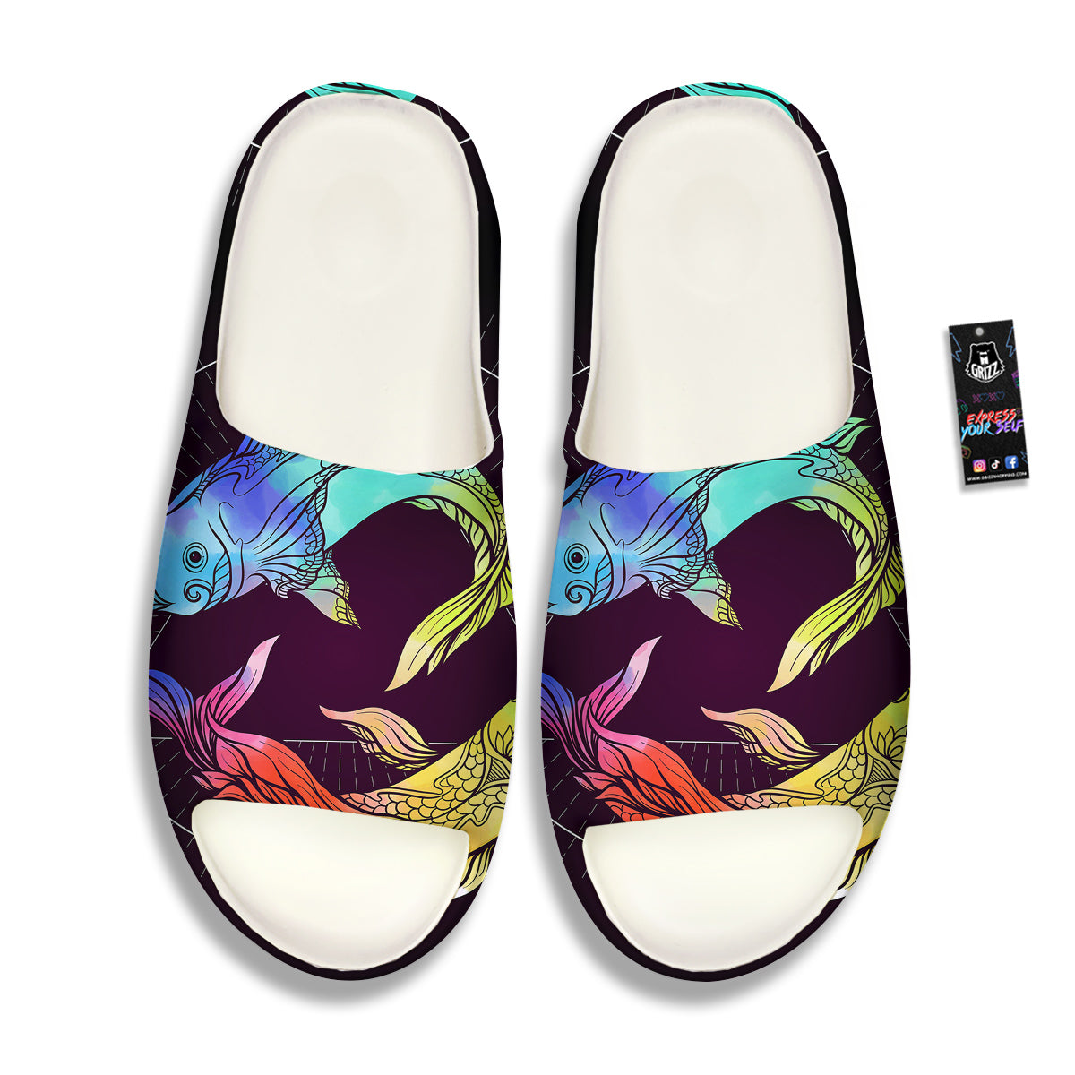 Pisces Sign Colorful Print Sandals-grizzshop