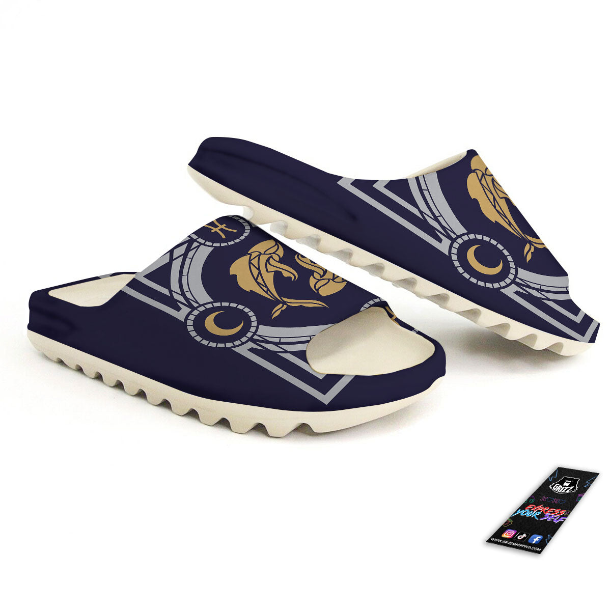 Pisces Sign Horoscope Print Sandals-grizzshop