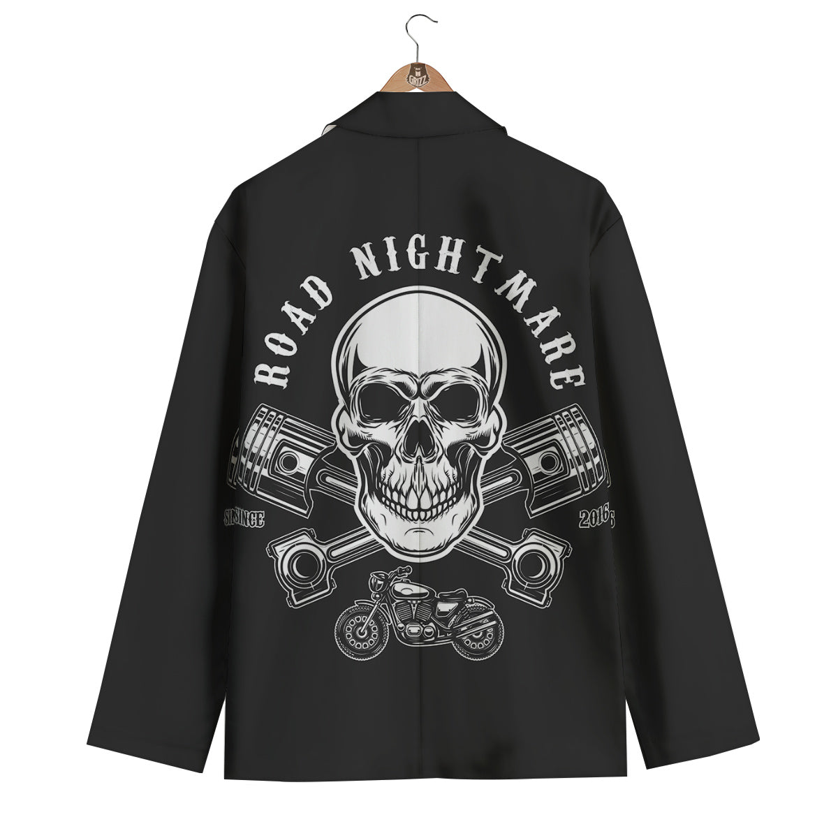 Piston Skull Mechanic Cross Print Men's Blazer-grizzshop