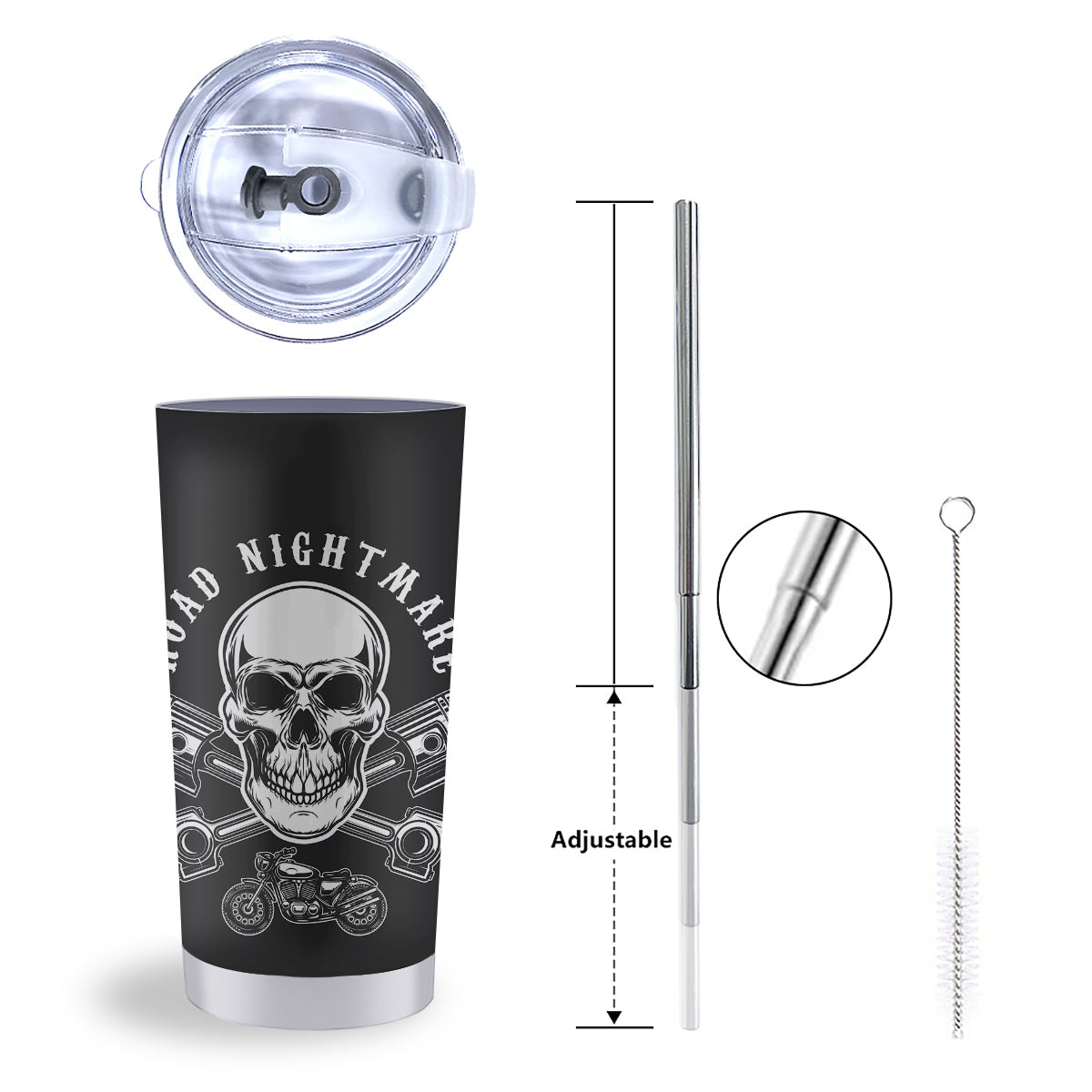 Piston Skull Mechanic Cross Print Tumbler-grizzshop