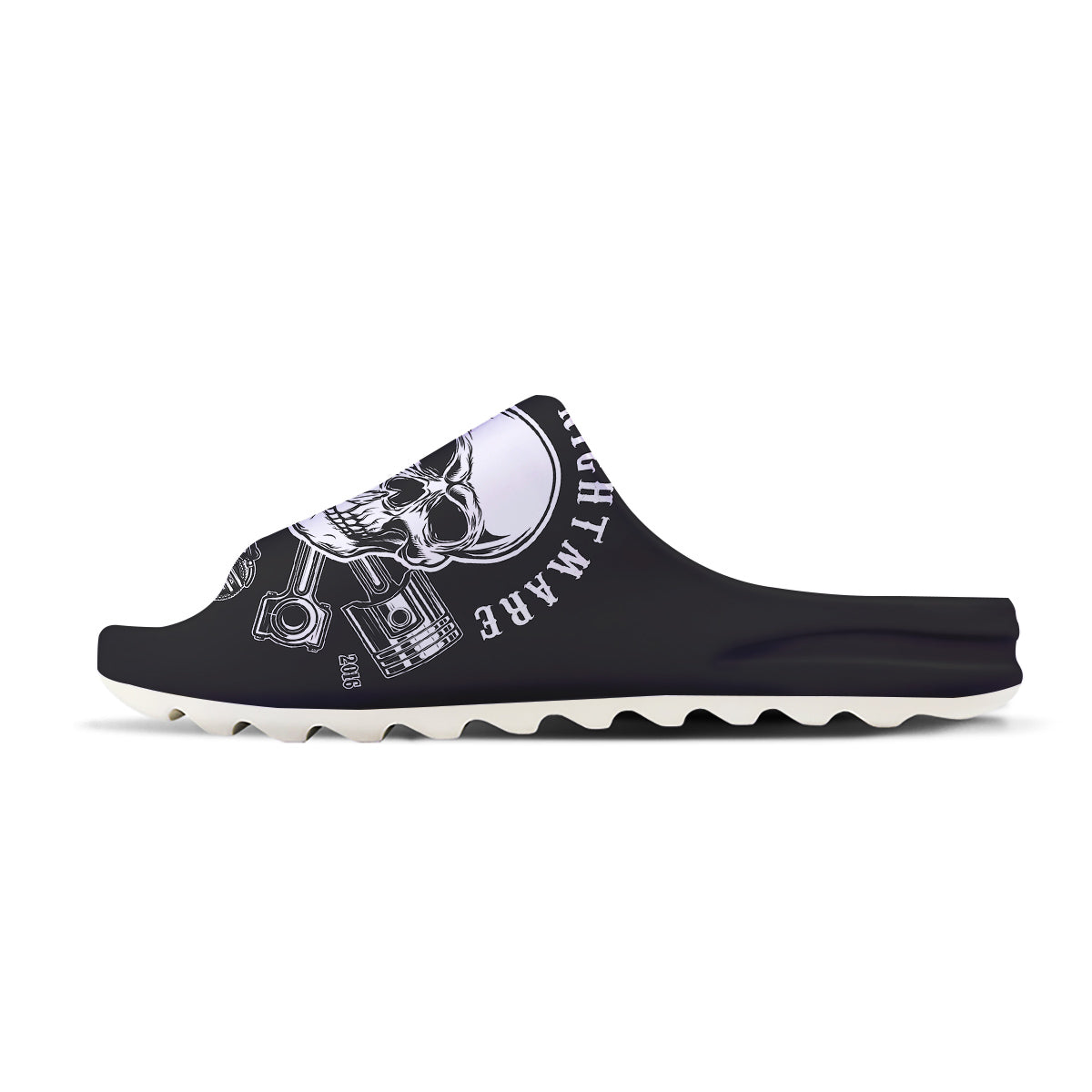 Piston Skull Mechanic Cross Print Sandals-grizzshop