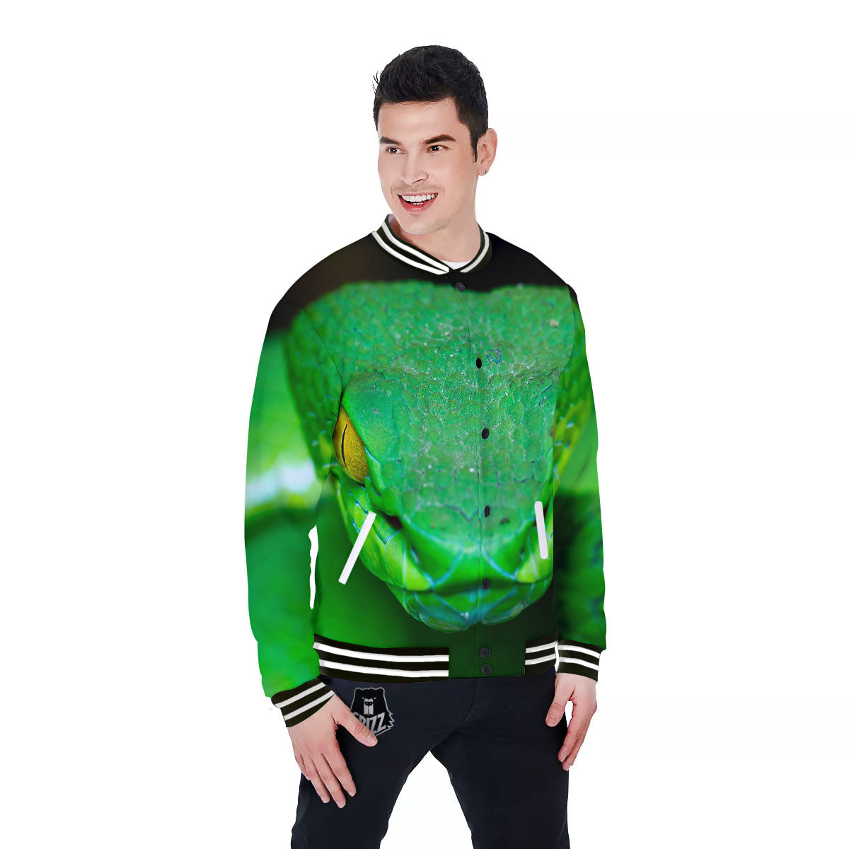 Pit Viper Green Print Baseball Jacket-grizzshop