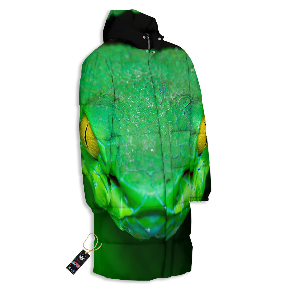 Pit Viper Green Print Long Down Jacket-grizzshop