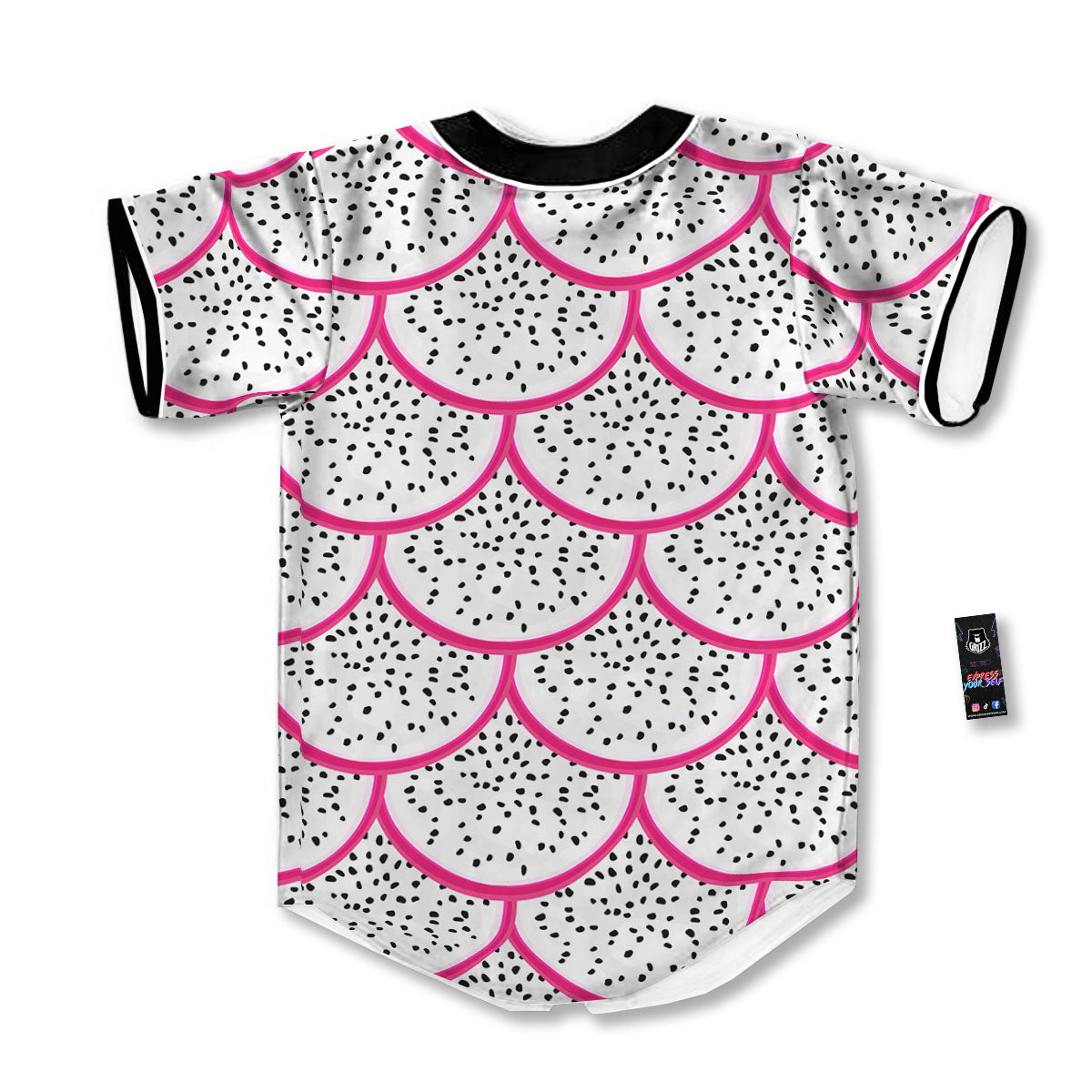 Pitaya Pattern Print Baseball Jersey-grizzshop