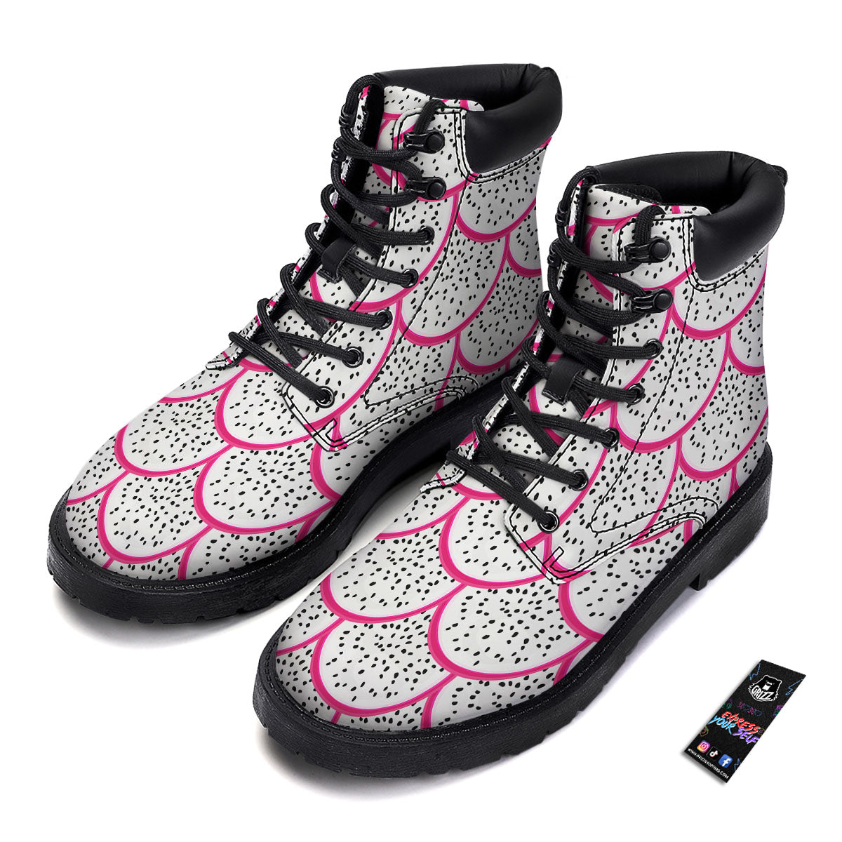 Pitaya Pattern Print Boots-grizzshop