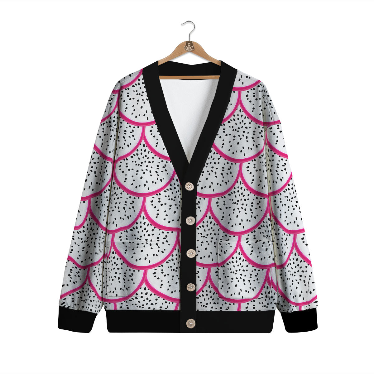 Pitaya Pattern Print Cardigan-grizzshop