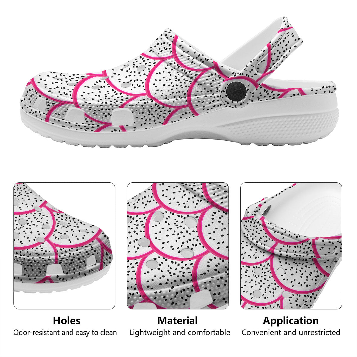 Pitaya Pattern Print Clog-grizzshop