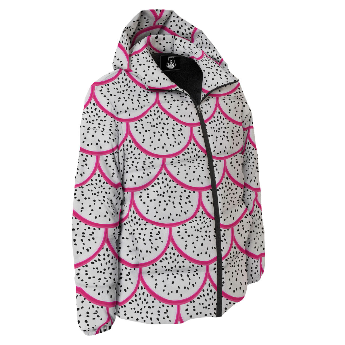 Pitaya Pattern Print Down Jacket-grizzshop