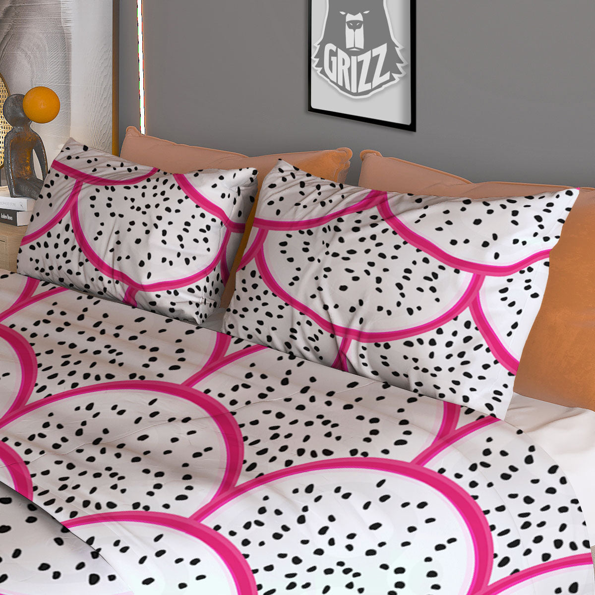 Pitaya Pattern Print Duvet Cover Bedding Set-grizzshop