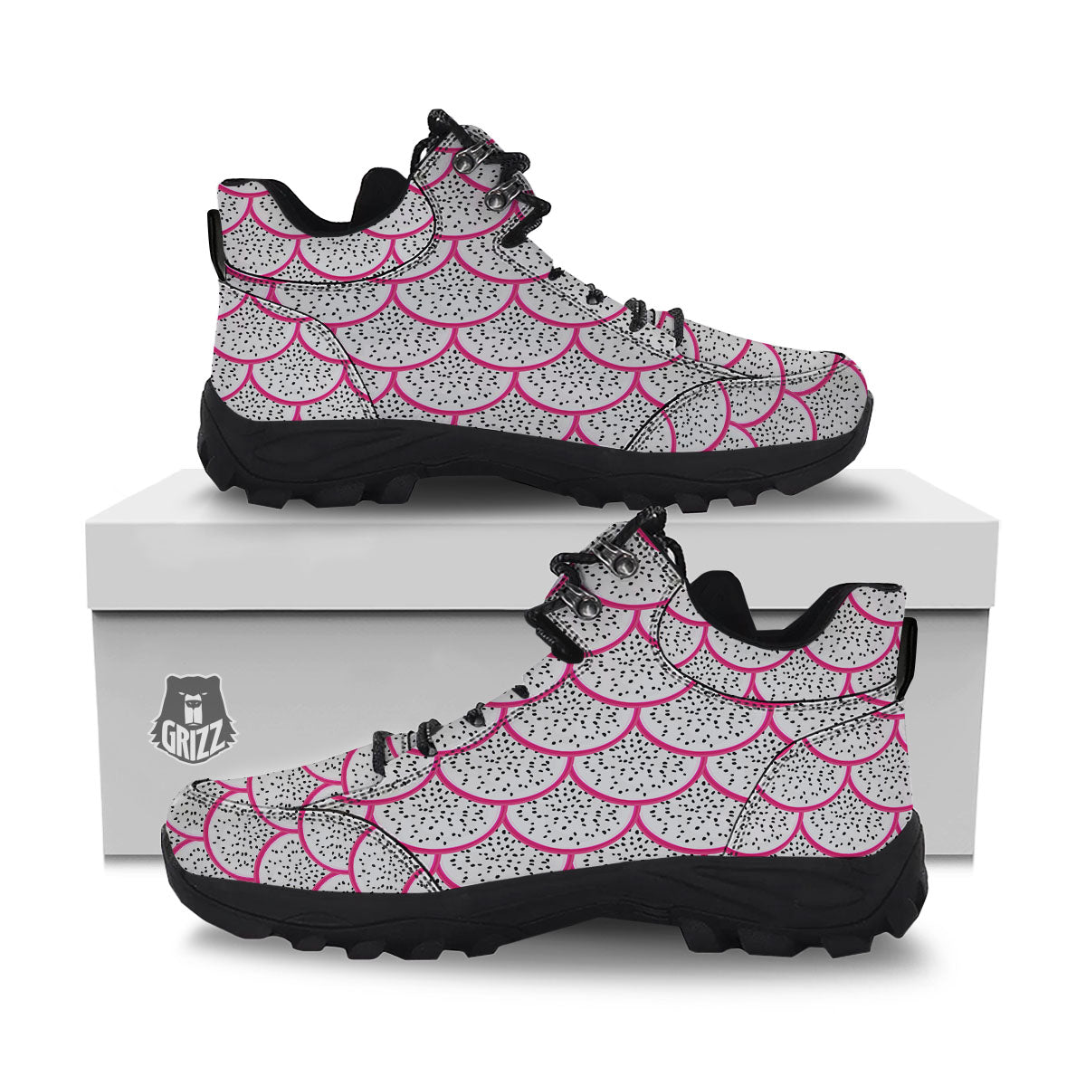 Pitaya Pattern Print Hiking Shoes-grizzshop