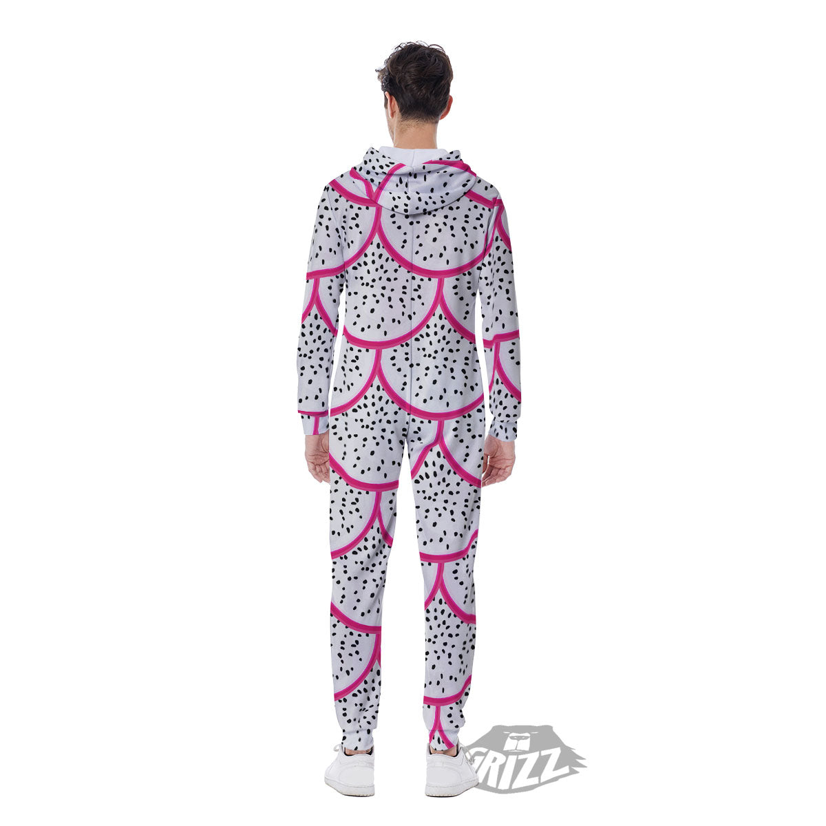 Pitaya Pattern Print Men's Jumpsuit-grizzshop