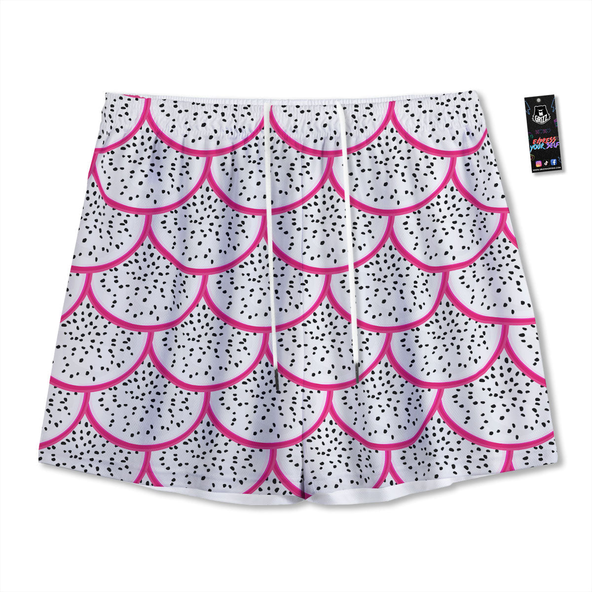 Pitaya Pattern Print Mesh Shorts-grizzshop