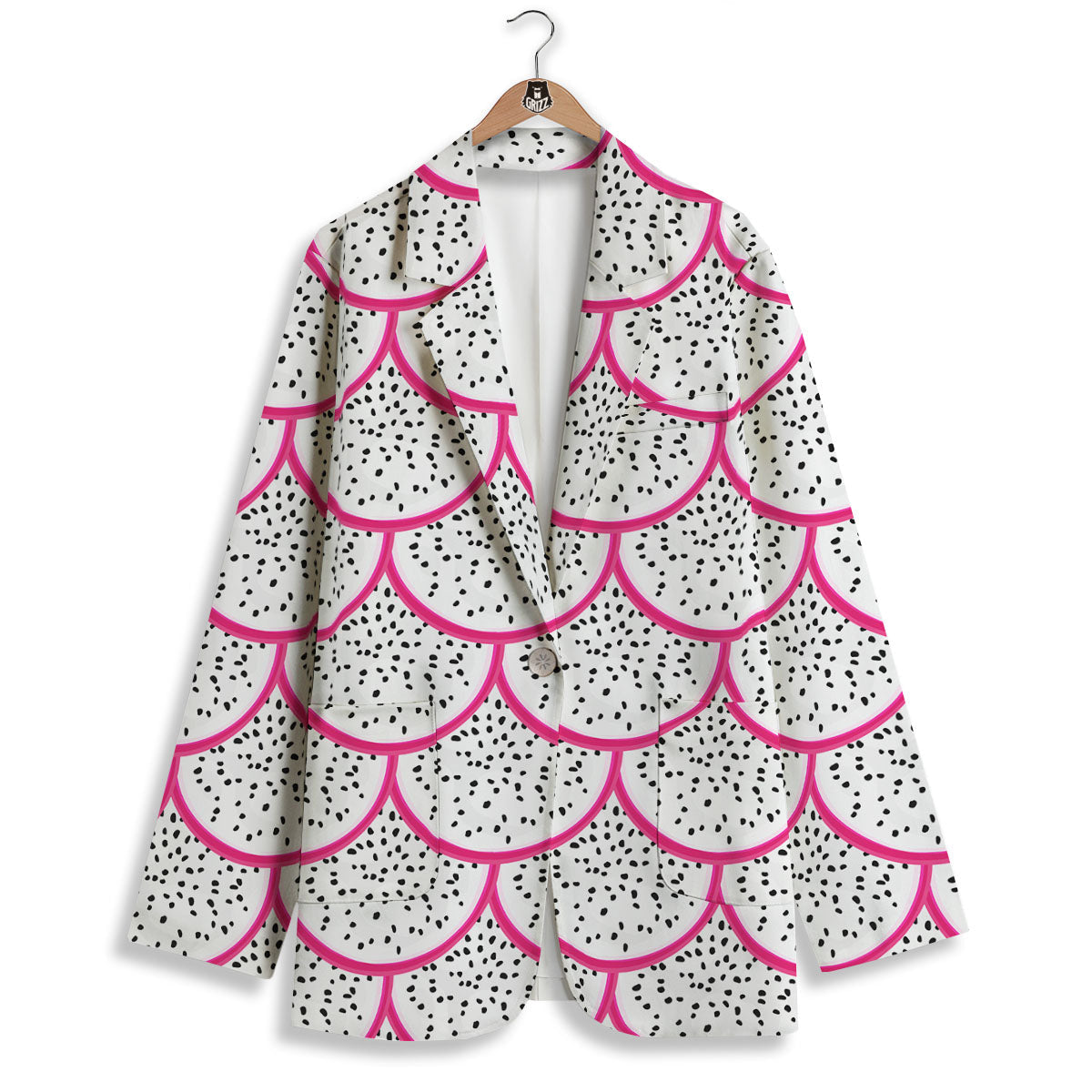 Pitaya Pattern Print Women's Blazer-grizzshop