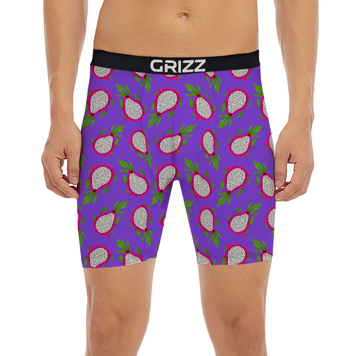 Pitaya Purple Print Pattern Boxer Briefs-grizzshop