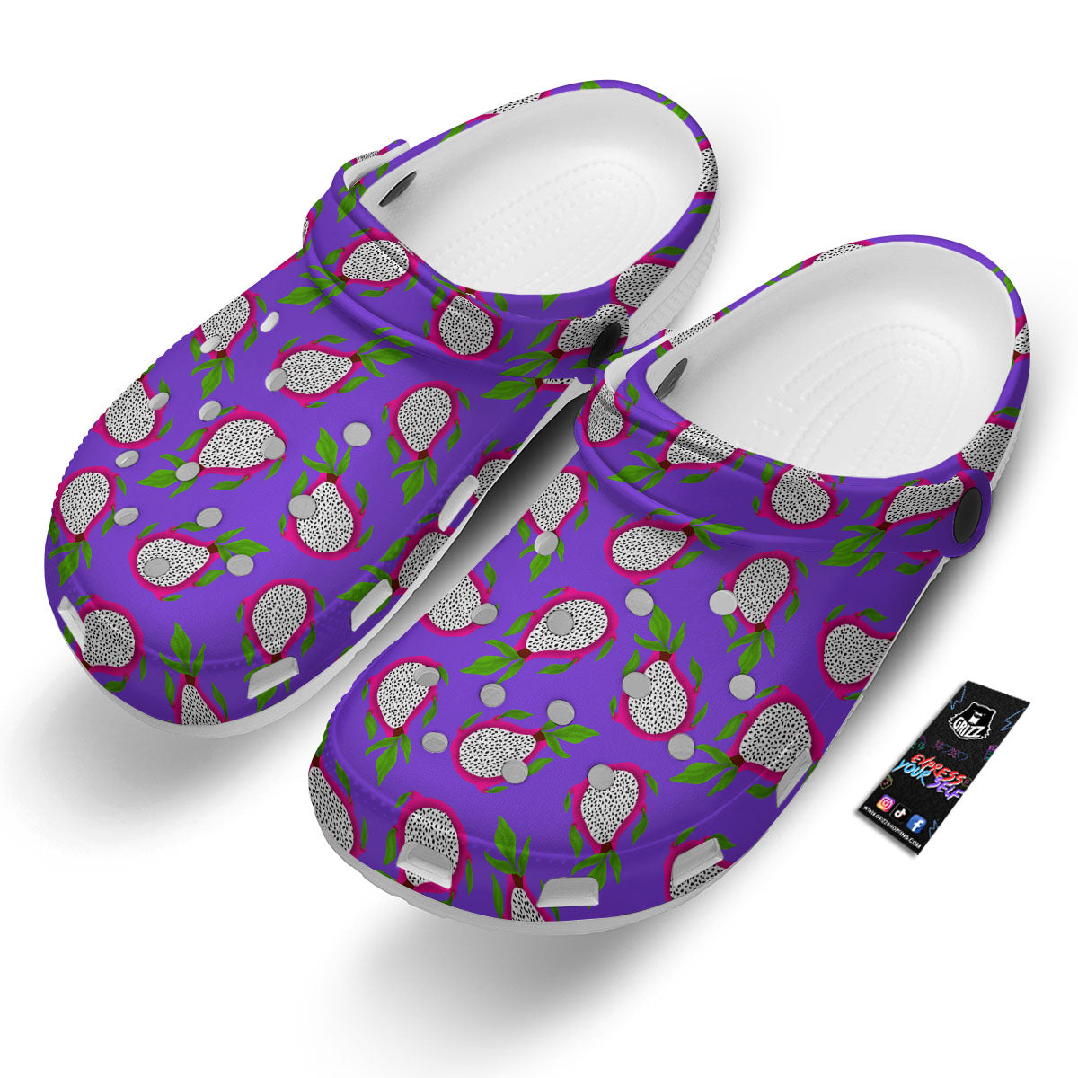 Pitaya Purple Print Pattern Clog-grizzshop