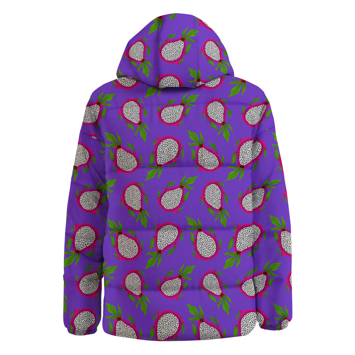 Pitaya Purple Print Pattern Down Jacket-grizzshop