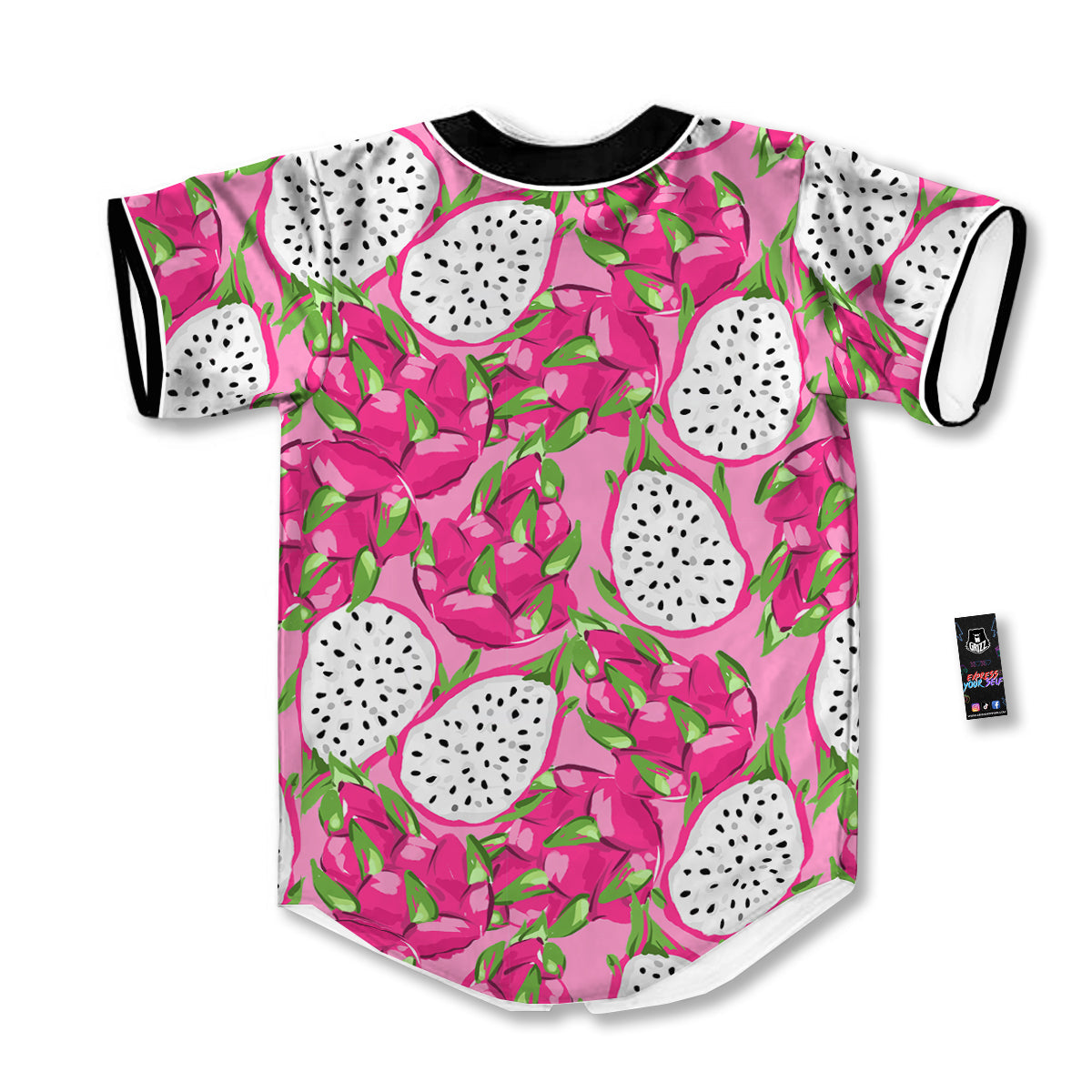 Pitaya Tropical Print Pattern Baseball Jersey-grizzshop