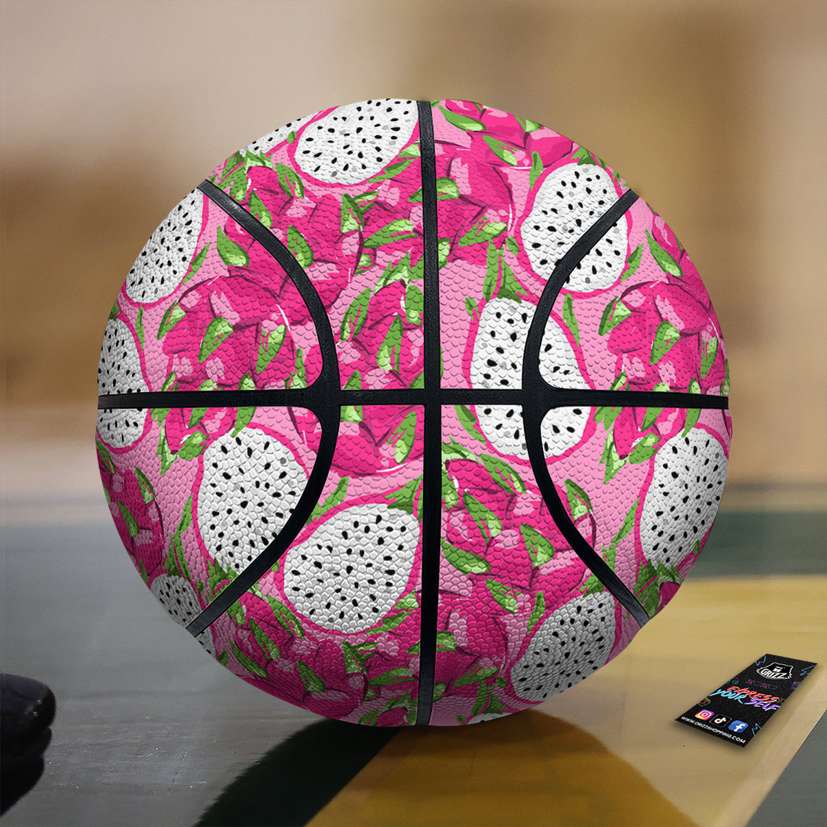 Pitaya Tropical Print Pattern Basketball-grizzshop
