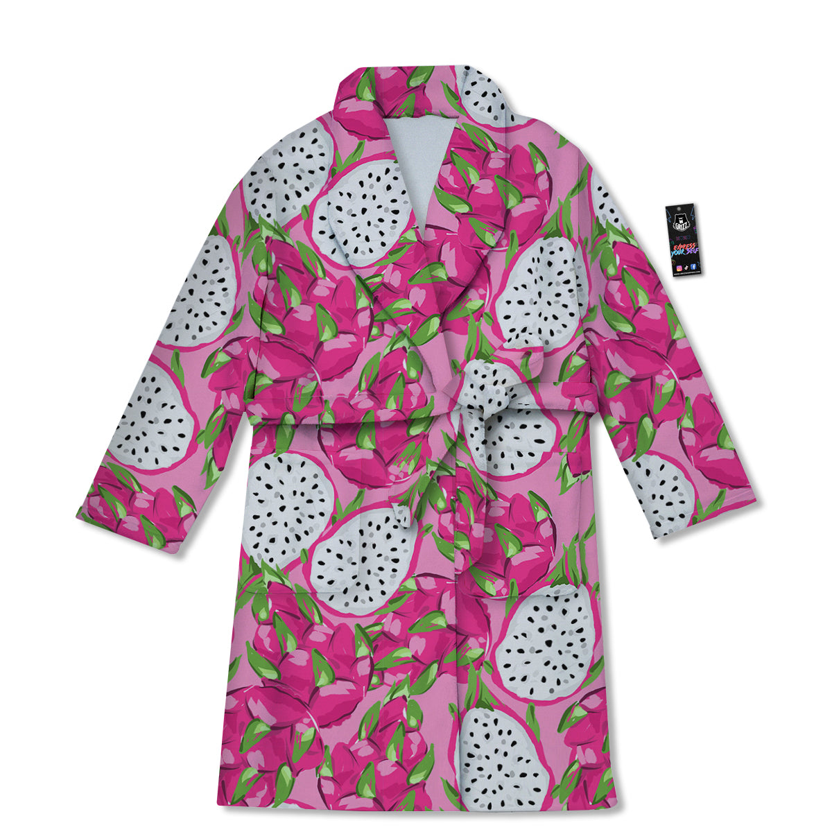 Pitaya Tropical Print Pattern Bathrobe-grizzshop