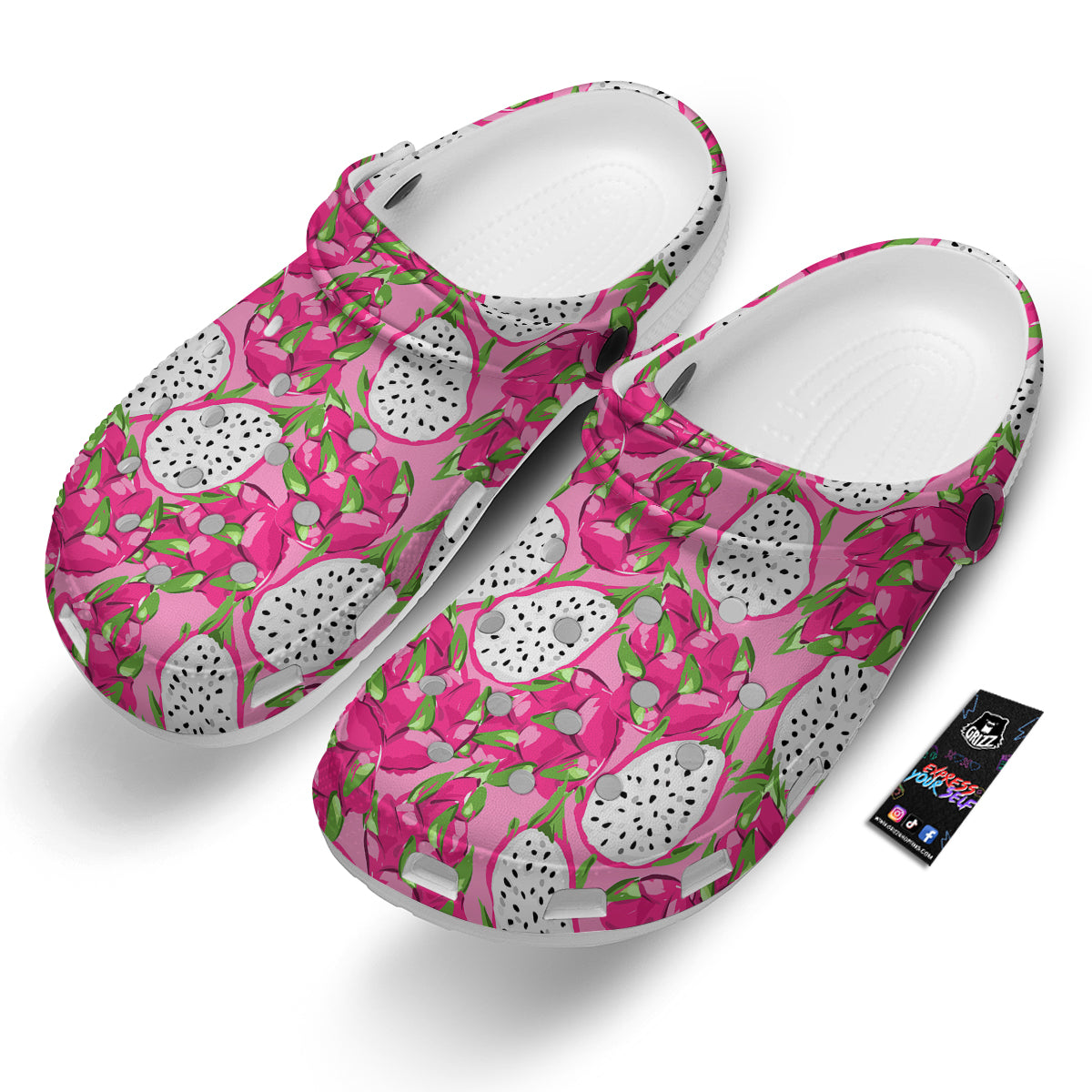 Pitaya Tropical Print Pattern Clog-grizzshop