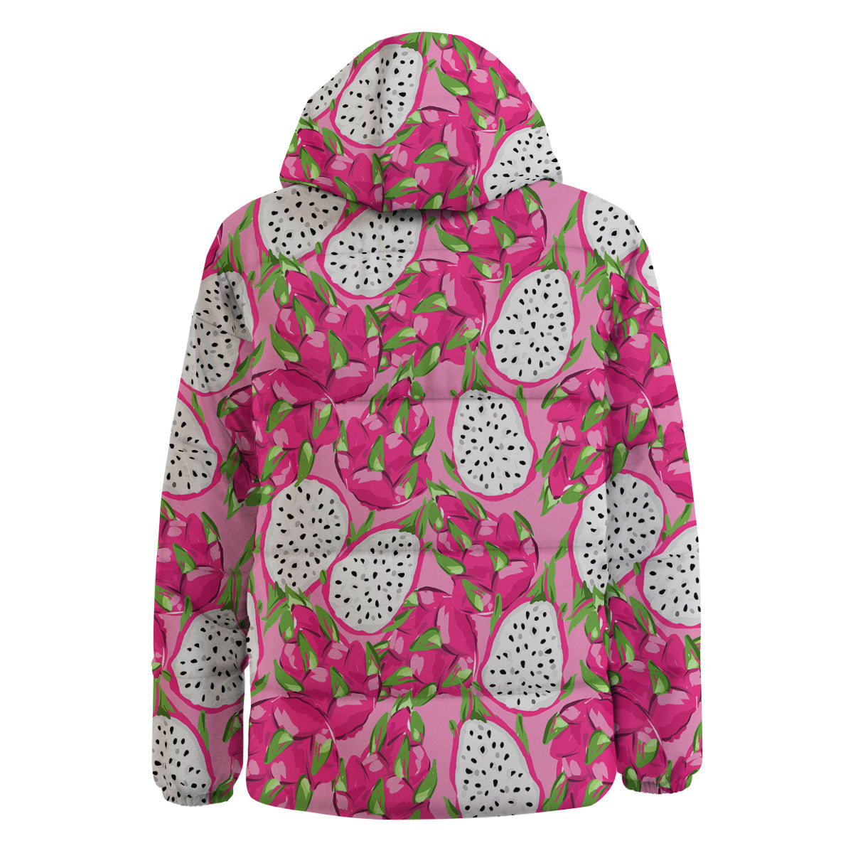 Pitaya Tropical Print Pattern Down Jacket-grizzshop