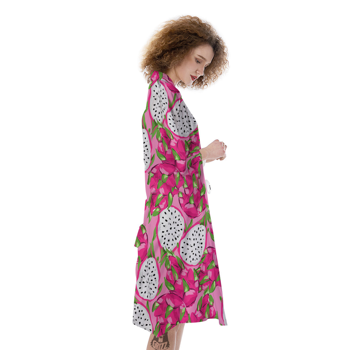 Pitaya Tropical Print Pattern Kimono-grizzshop