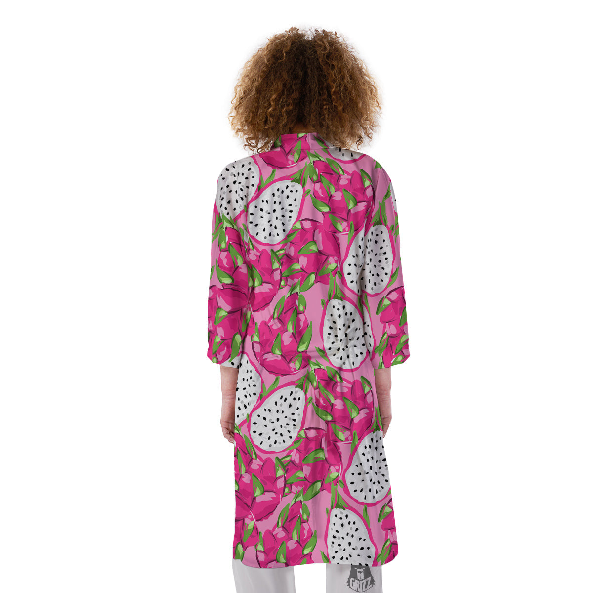 Pitaya Tropical Print Pattern Kimono-grizzshop