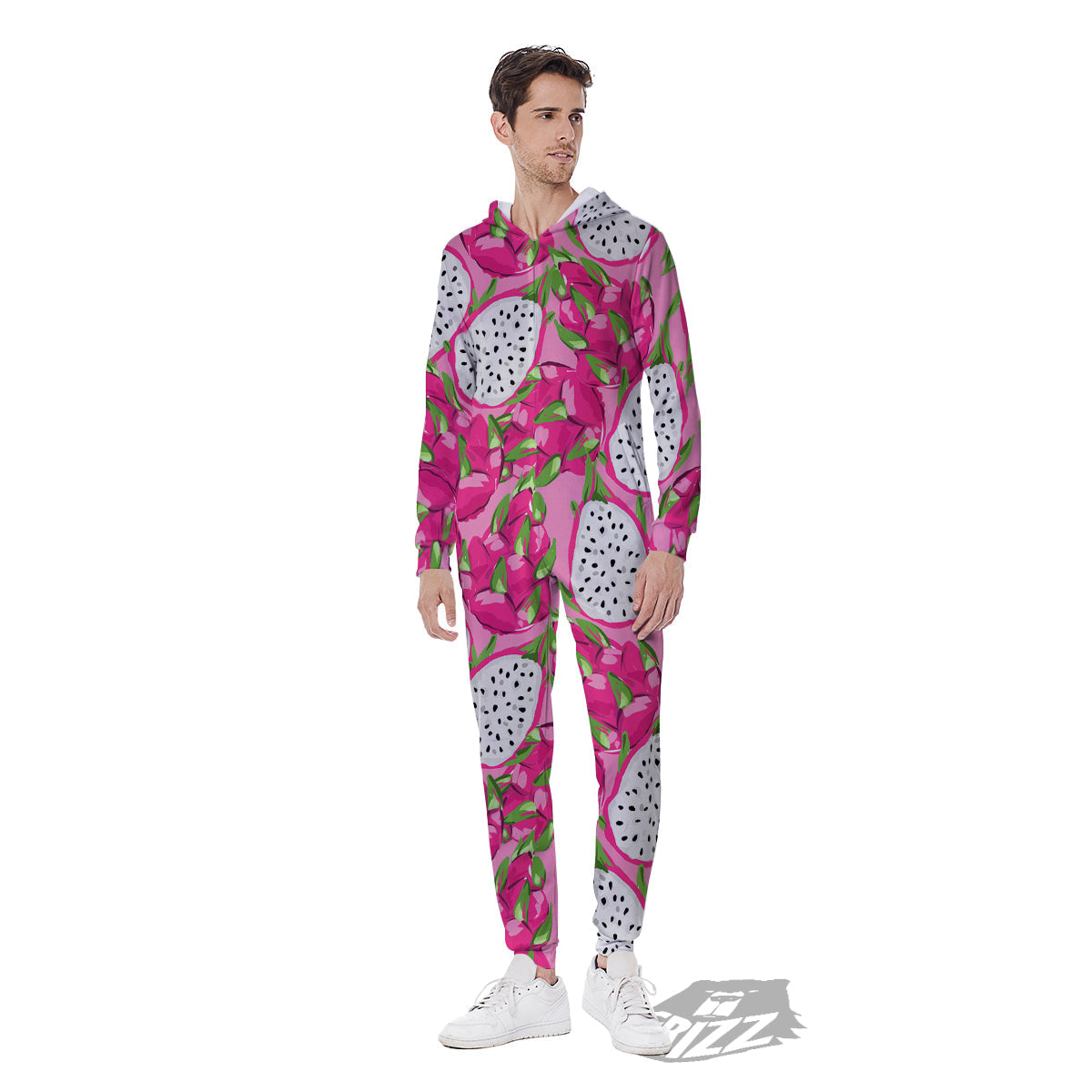 Pitaya Tropical Print Pattern Men's Jumpsuit-grizzshop