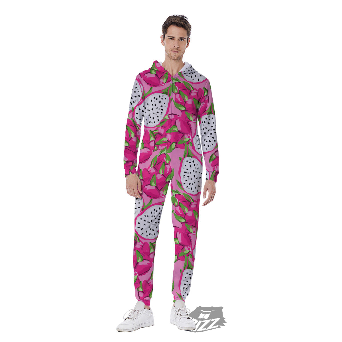 Pitaya Tropical Print Pattern Men's Jumpsuit-grizzshop